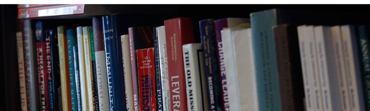 books in a bookshelf